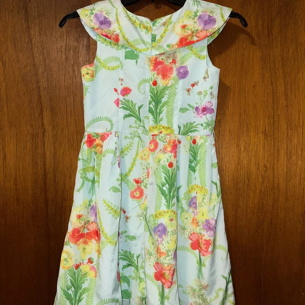 🌹 Baker by Ted Baker Floral Kids Dress - Light Blue and Multicolor